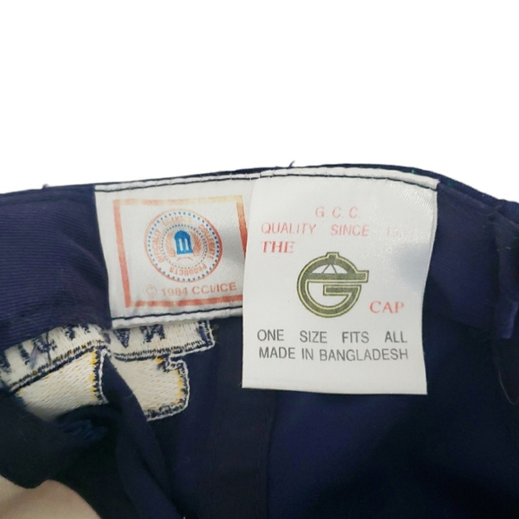 VTG 80s Michigan Wolverines Spellout University Snapback Cap Hat Snap Blue and y - Picture 9 of 15